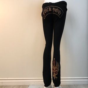 Amal Guessous FUXX YOU black sweatpants